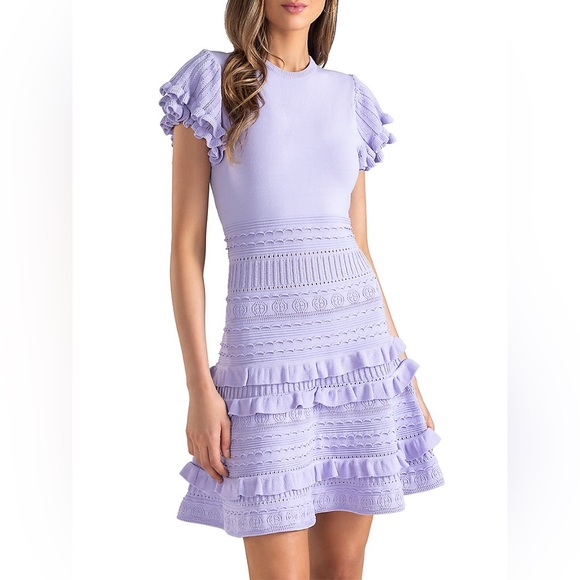 Shoshanna Dresses & Skirts - Shoshanna Sofie frill sleeve knit dress XS